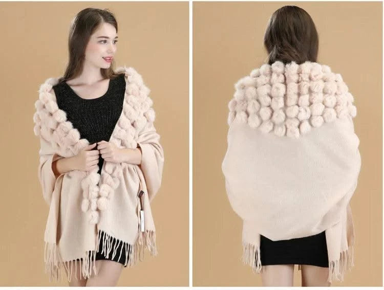 Winter Thick  Genuine Rabbit Fur Scarf for Women