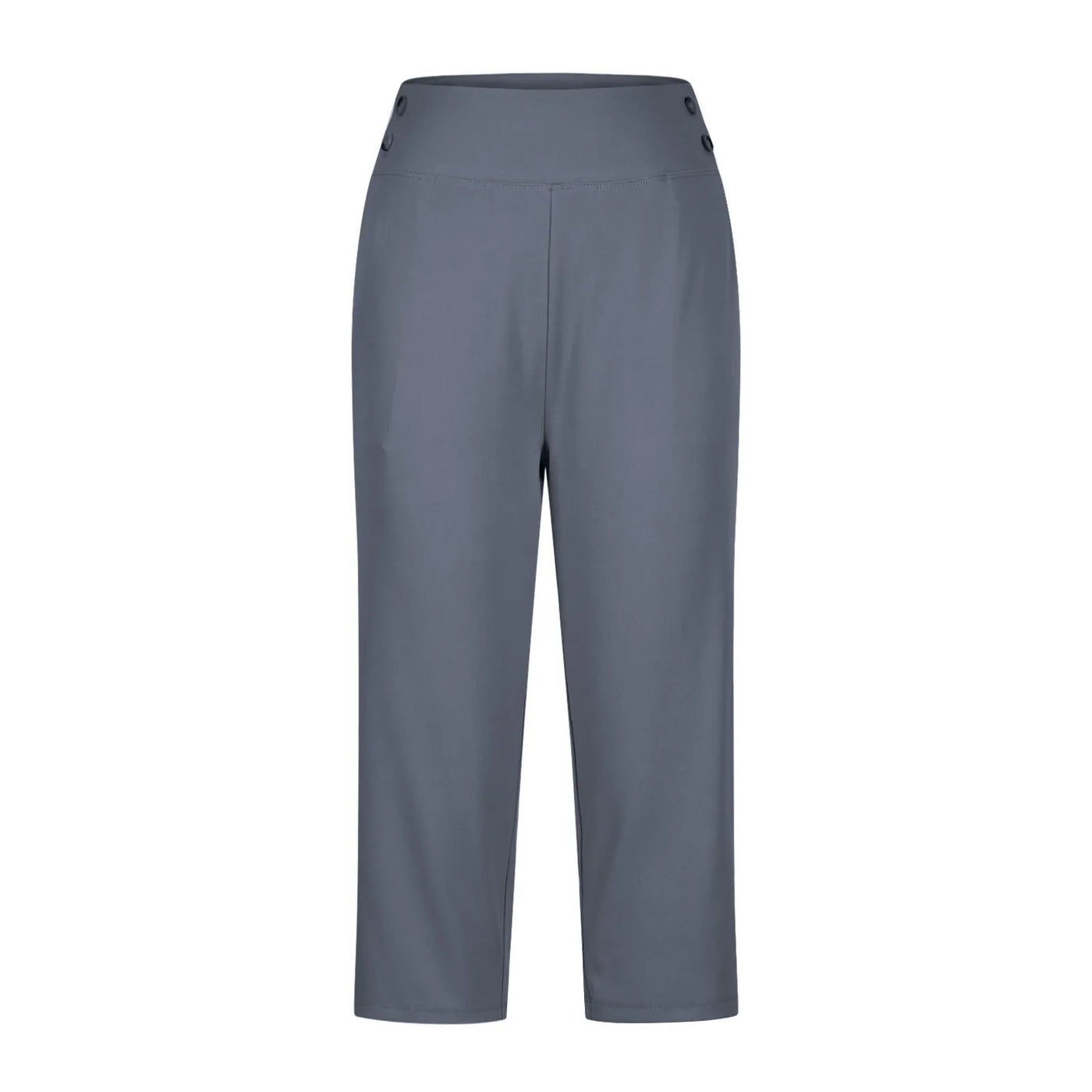 Women Elastic High Waist 3/4 Pant Casual Active Fit Wide Capris Leg Pants Trousers With Pockets Pants Woman брюки женские