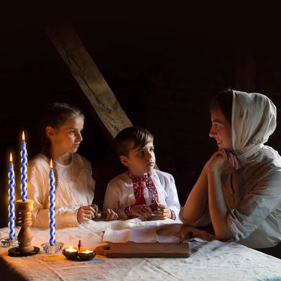 2PACK Havdalah Candle Blue and White Braided Jewish Largest Candle Smokeless Lighting Shabbat Candles for Saturday Night