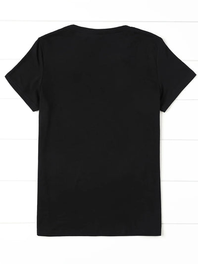Women's Casual Crew Neck T-Shirt - Colorful Sugar Skull & "Don't Be Salty" Slogan Graphic Regular Length Machine Washable