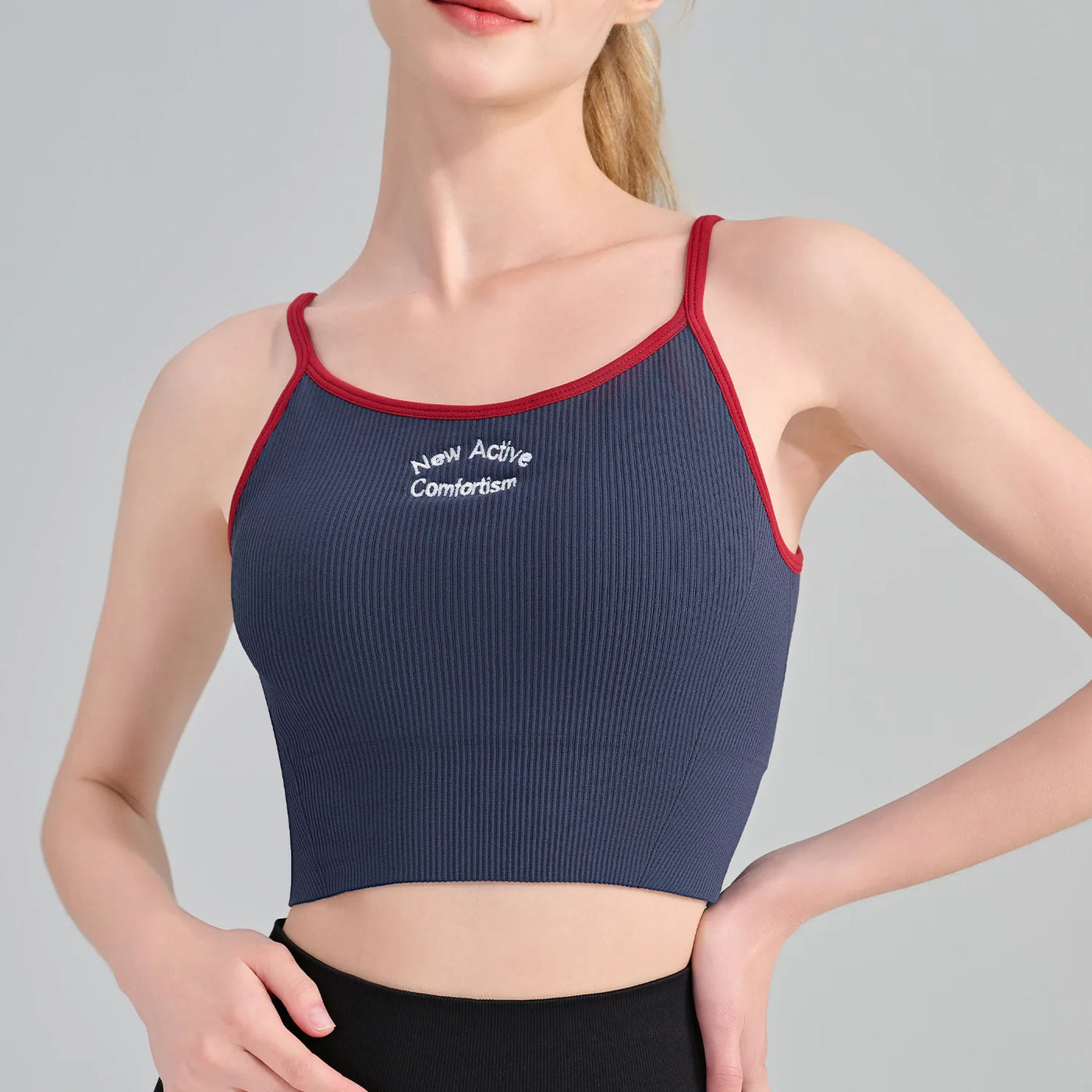 Women Breathable Sports Bra Fitness Tops Gym Crop Top Brassiere Push Up Camisole Sport Bras Gym Workout Top Letter Yoga Bra