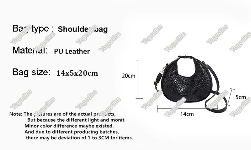 PU Leather Shoulder Bag Fashion Solid Color Lattice Crossbody Bag Small Bag Ladies Trend Luxury Designer Handbags
