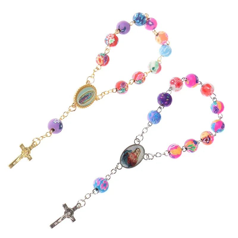 Rosary Bead Bracelet Catholic Pendant Virgin Mary Christian Religious Jewelry Centrepieces Christian Catholic Religious Jewelry