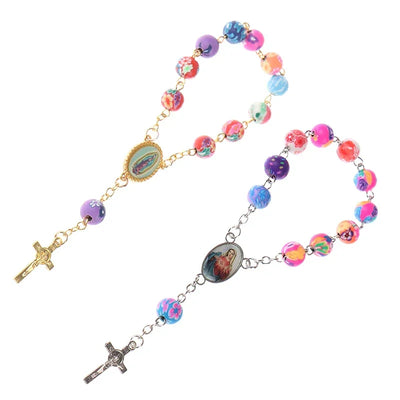 Rosary Bead Bracelet Catholic Pendant Virgin Mary Christian Religious Jewelry Centrepieces Christian Catholic Religious Jewelry