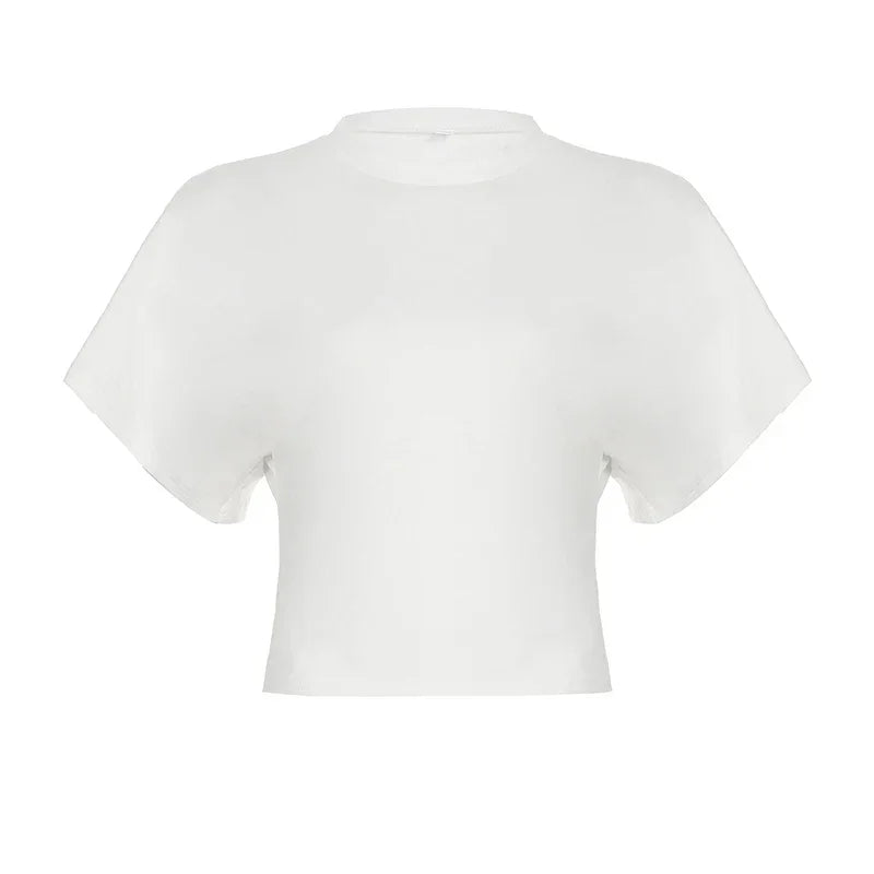 Fashion Simple Causal Solid Slim Fit Women T-Shirts Summer Trendy New Base All-Match Shirts
