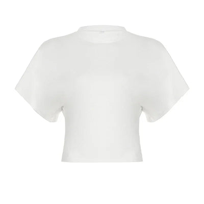 Fashion Simple Causal Solid Slim Fit Women T-Shirts Summer Trendy New Base All-Match Shirts