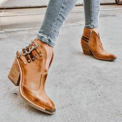 Women Fashion Boots Female Waterproof Short Boots High Heels Slip on Unisex Ankle Winter Boots Plus Size 43 Botas Femininas 2024
