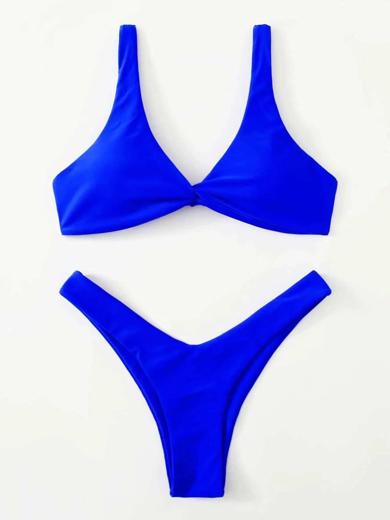 OIINAA Bathing Suit Women Solid Sexy Swimsuit Bow Tie Drawstring Lace Up Summer Bikini Set Two-pieces Beachwear Thong Biquinis