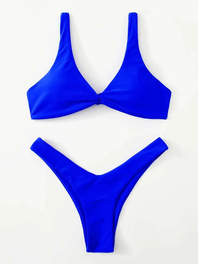 OIINAA Bathing Suit Women Solid Sexy Swimsuit Bow Tie Drawstring Lace Up Summer Bikini Set Two-pieces Beachwear Thong Biquinis