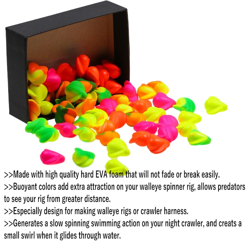 Wifreo 20pcs Fishing Foam Float Fishing Bobber Buoys Walleye Spin Floats Strike Indicator Saltwater/Pompano Rigs Surf Fishing