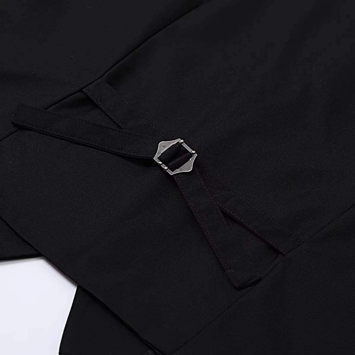 Mens Suit Vest Male Business Formal Wedding Office Birthday Party Outfit Set  Easter Church Jacket Black Waistcoat
