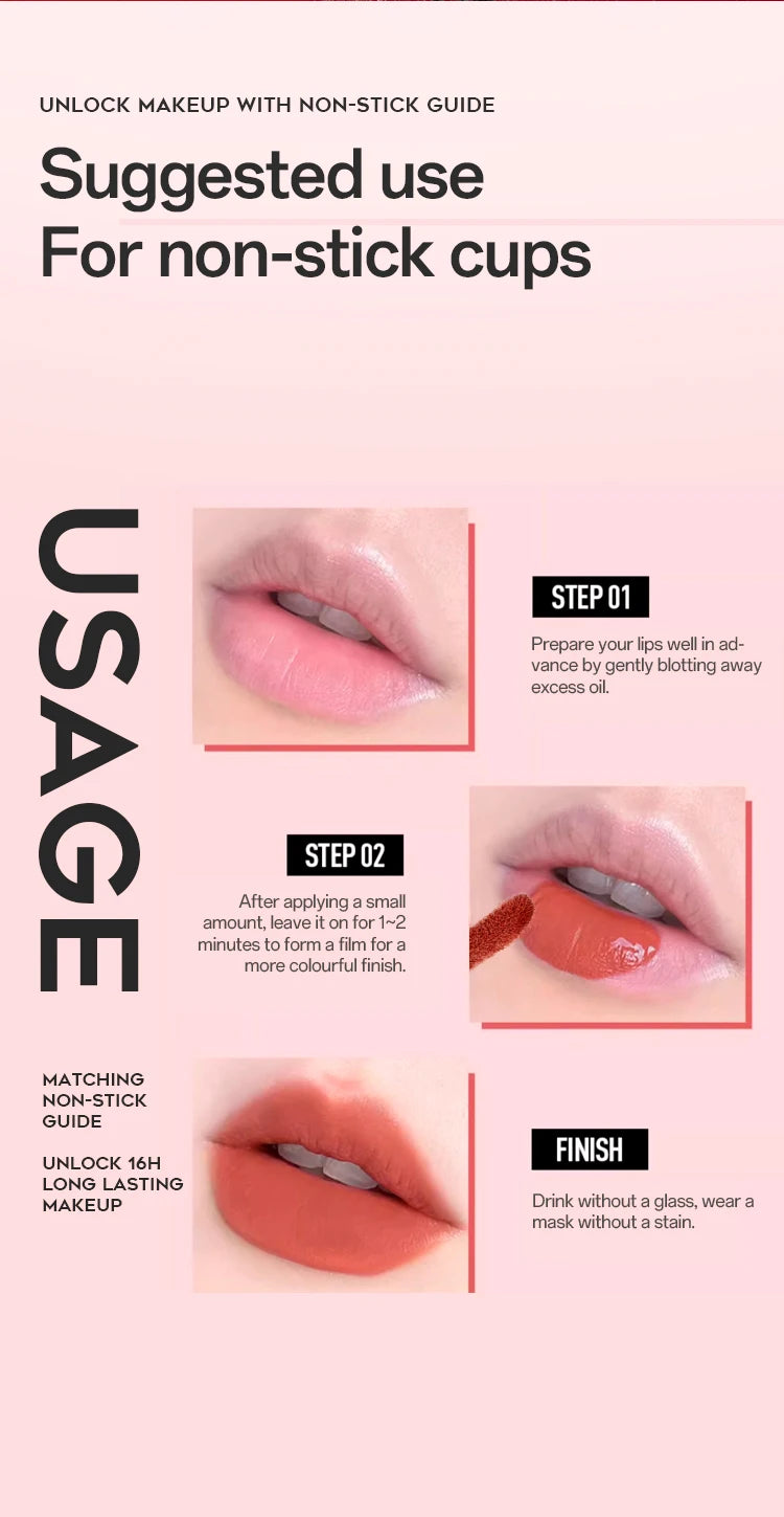 Matte Velour Liquid Lipstick Durable Waterproof Non Smudging Lip Color Women's Lip Glaze Lip Moisturizing Lipstick