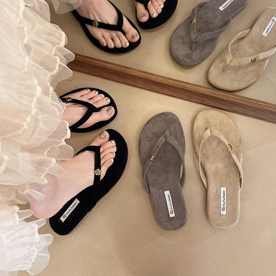 Luxury Designer Woman Flat Slippers Woven with Comfortable Women's Shoes Casual Bottom Slippers 2025 New Summer Women Sandals