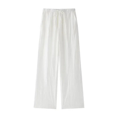 Women's Jacquard Oversized Shirt Trousers Short Sleeves Suit Lapel Shirt High Waist Elastic Straight Leg Pants Chic Female Set