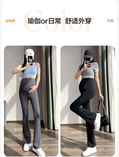 Maternity Leggings for Pregnant Women Yoga Flared High-waisted Trousers Pregnancy Clothes