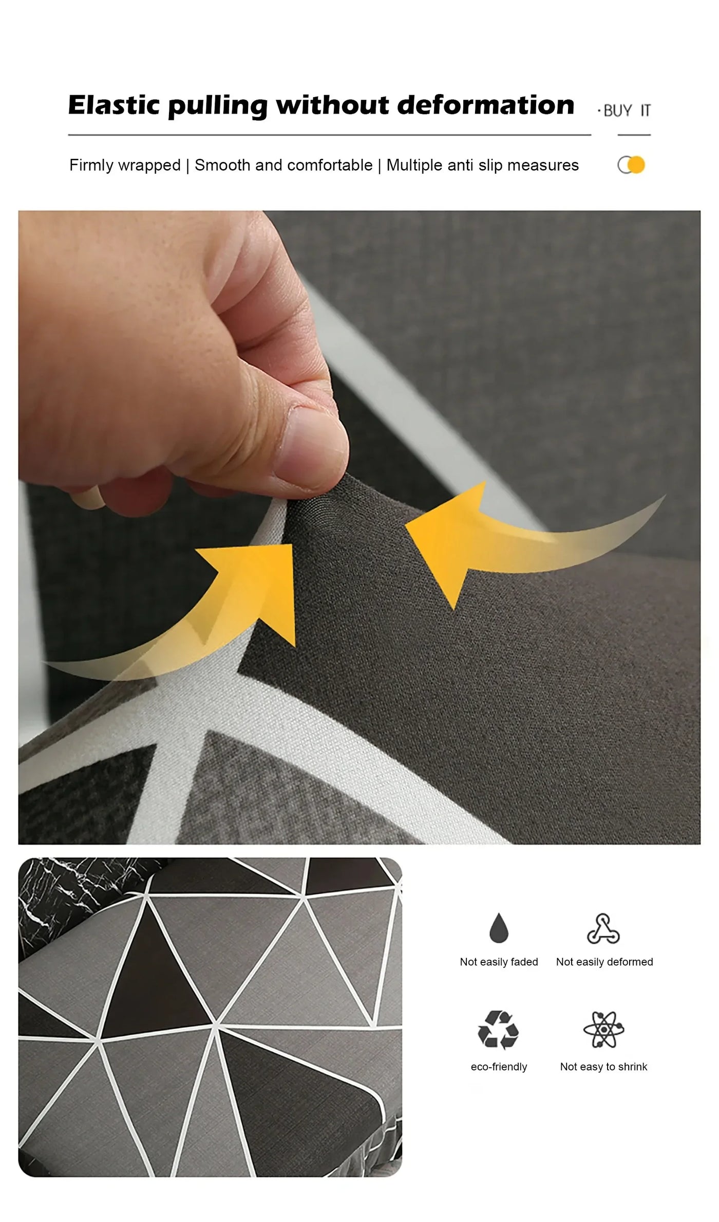 1/2/3Seater Sofa Bed Cover with Skirt Elastic Printing Seat Cover Armless Sofa Bed Cover Sofa Covers for Living Room Home Decor