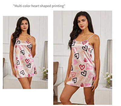 Women Nightdress Sexy Sleepwear Pajamas Nightgowns Slip Skirt Loungewear Nightie Ladies Summer Casual Home Clothes Pyjama Femme