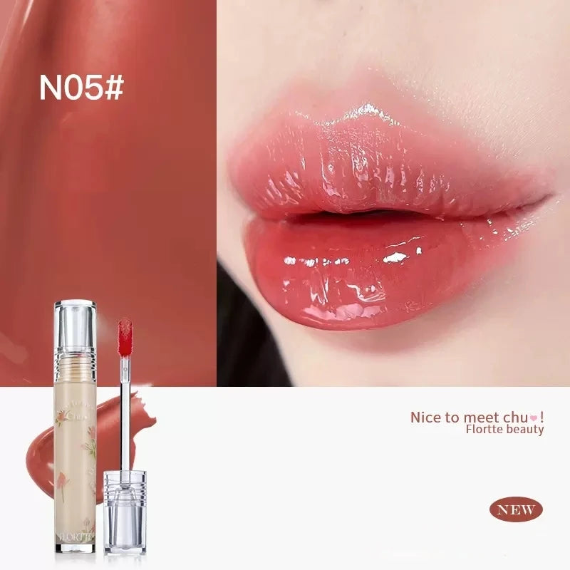 FLORTTE Beauty Lip Lasting Tint First Kiss Series Water Glossy Nice To Meet Chu Blooming Liquid Lipstick Makeup Women Cosmetics