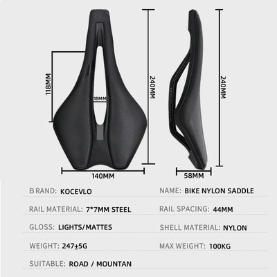 KOCEVLO Bicycle Seat Saddle Mtb Road Bike Steel Saddles Mountain Bike Racing Saddle Pu Breathable Soft Comfortable Cushion