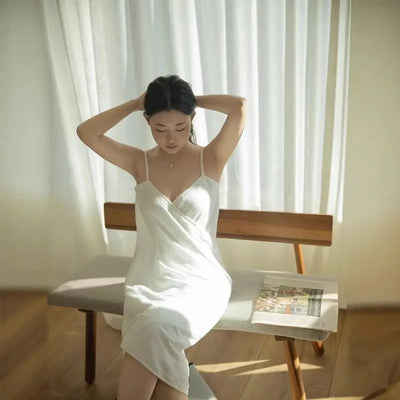 Soft Bathrobe Dress - Cozy Homewear with Towel Set, Spa Lounge Dress for Women & Men, Post-Shower Relaxation Outfit