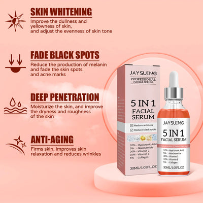 5 In 1 Moisturizing Facial Serum Moisturizing Lightening Lifting Firming Improve Rough Skin Hydrating Pore Shrinking Essence