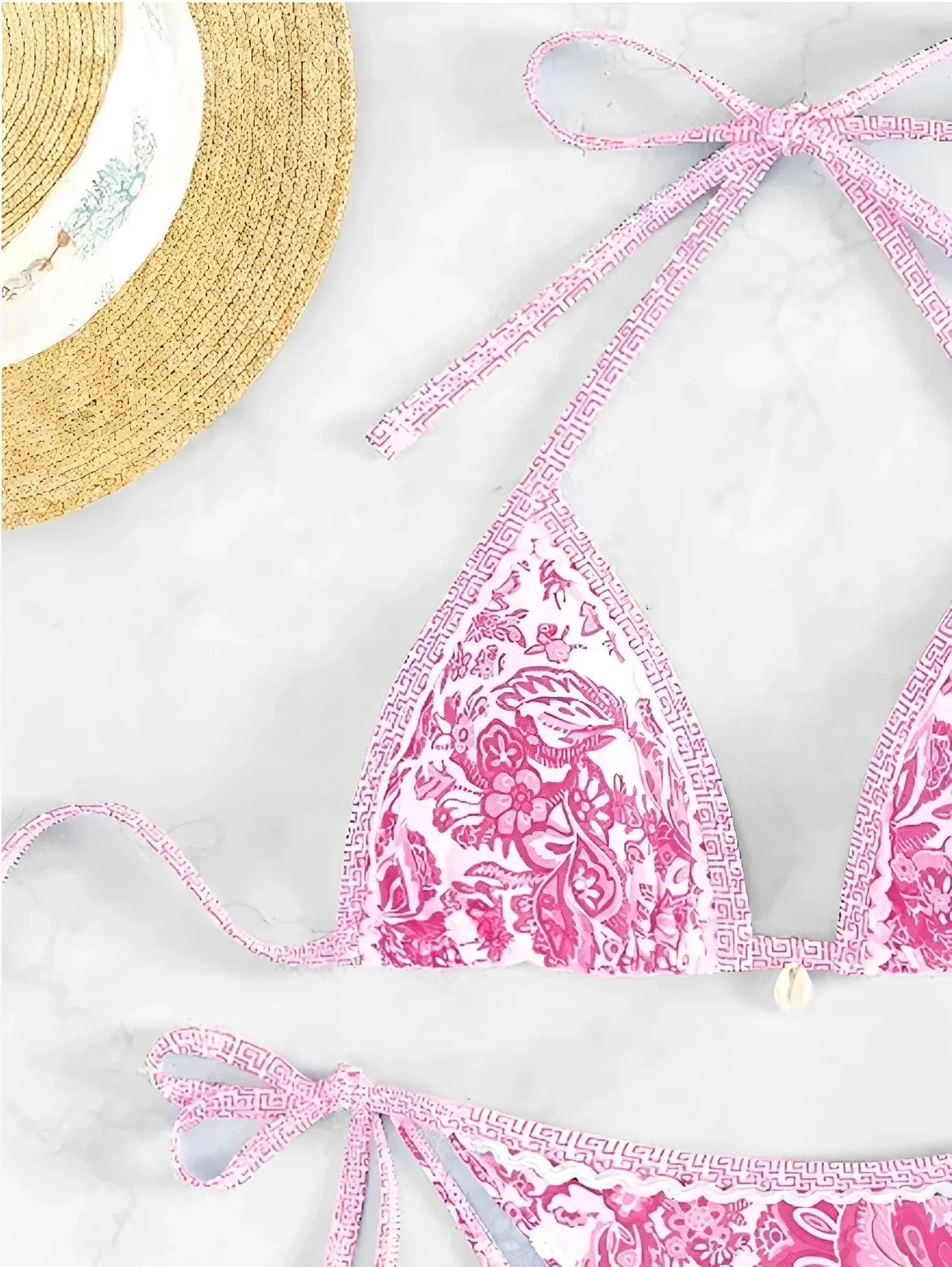 2025 Halter String Triangle Two Piece Bikini Women Swimwear Female Swimsuit Bathers Bathing Swimming Suit Beachwear Summer - Elanique