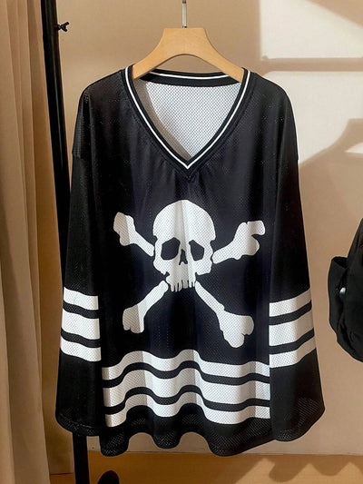 Sporty Activewear Number Printed T Shirt Casual Loose O-Neck Short Sleeve Tees Women 2025 Summer Fashion Streetwear Lady