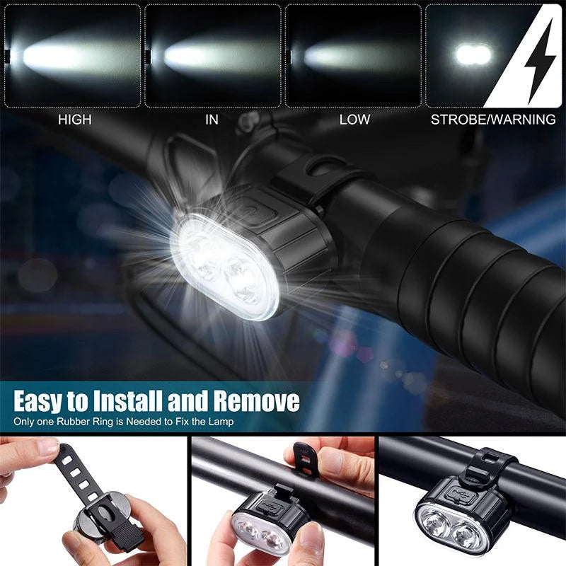 Bicycle TailLamp Headlight Waterproof Bike LED Warning Light Mountain Bike Luminous lamp Night Riding Equipment Bike Lights