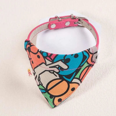 Pet  Collar Leather Scarf Adjustable