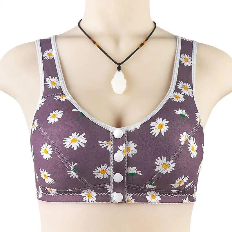 Bra For Women Wire Free Bra Cotton Underwear Front Closure Brassiere Women's Lingerie Large Bust 50 52 BCD Cup