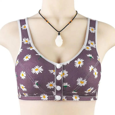 Bra For Women Wire Free Bra Cotton Underwear Front Closure Brassiere Women's Lingerie Large Bust 50 52 BCD Cup