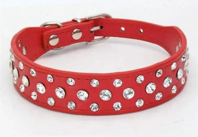 Pet collars for small dogs, pet collars, rhinestone PU collars for cats and dogs, adjustable to prevent pets from being lost