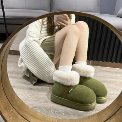 Kidmi Classic Fur Boots For Women Winter Boots Outdoor Fashion Ankle Long Boots For Women Padded Boots New Indoor Warm Fur Shoes