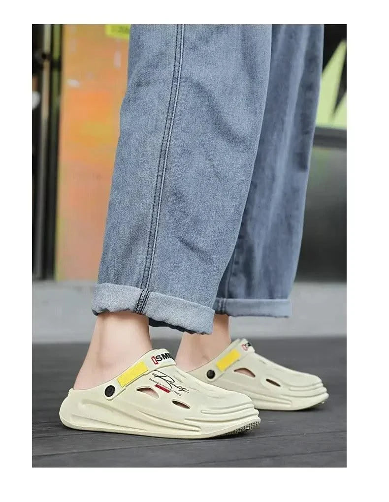 2025 New Men's Clogs Slippers Sandal Men Garden Shoes Flat Sandals Male Sneakers Outdoor Home Clogs Slides Men Summer Shoes - Elanique