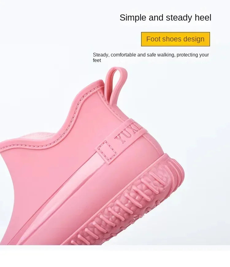 Women's Rain Boots Are Fashionable, Lightweight, Thick Soled, Wear-resistant, Rainproof, and Slip Resistant When Worn Externally