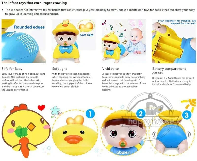 Crawling Baby Toys 6 to 12 Months Toddler Musical Toys Baby Toys 0 6 Months Early Educational Toys for Infant Toys 12-18 Months