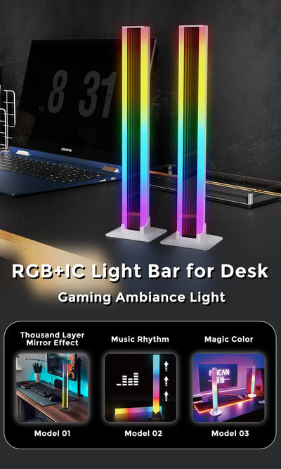 LED Light A Pair RGB Room Decor Abyss Lamp Bluetooth Ambient Night Light Desktop Mood Lighting for TV PC Gaming Backlight