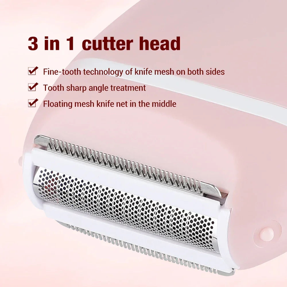 Electric Hair Removal Epilator For Women Hair Trimmer Shaver Bikini Underarms Arm Leg Face Private Parts Lady Razor Depilator