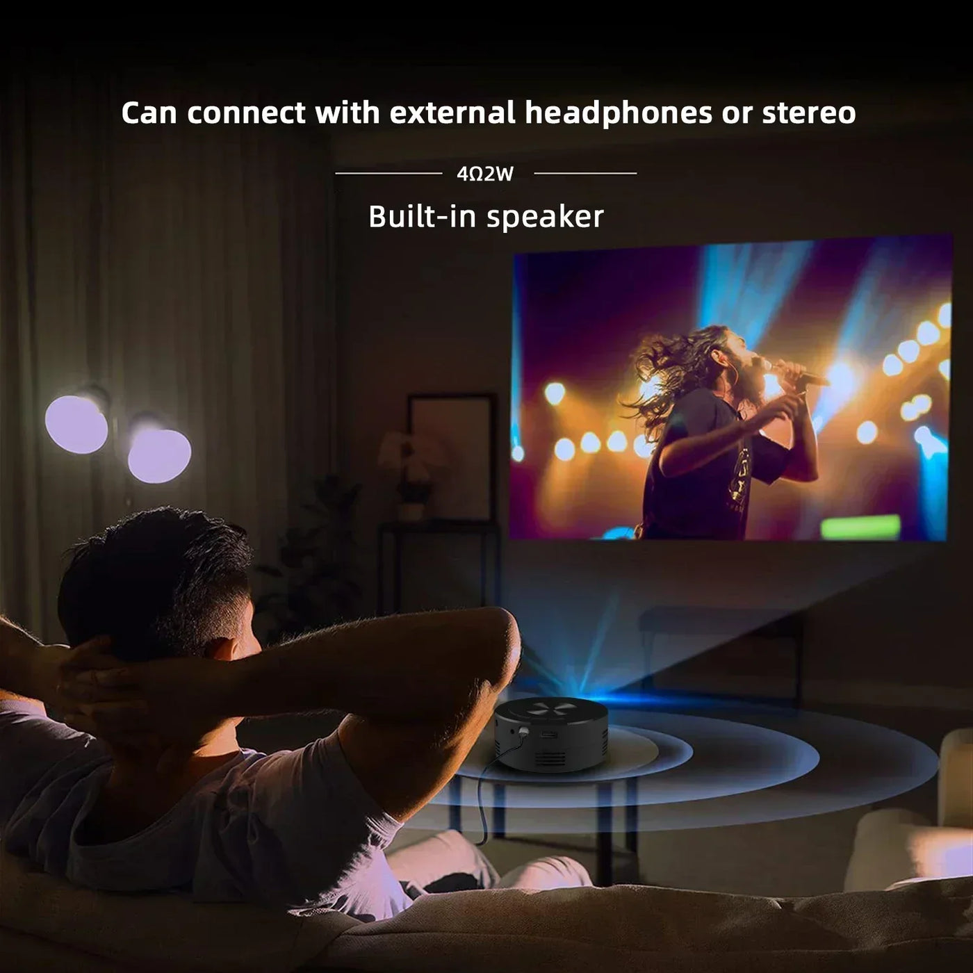 YT200 Portable Projector - Children's Friendly LCD Mini Home Theater Smartphone Same-Screen Function