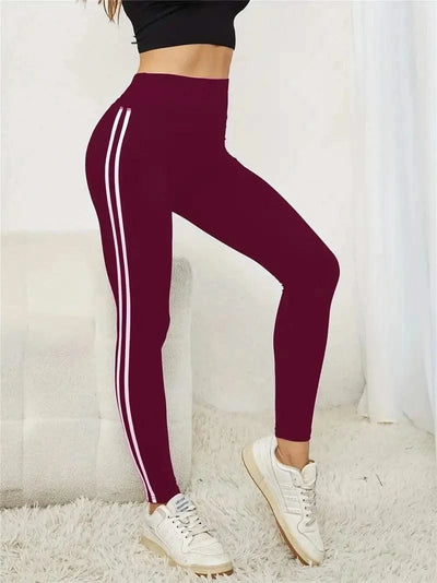 Women Side Stripe Sports Fitness Yoga Leggings Activewear