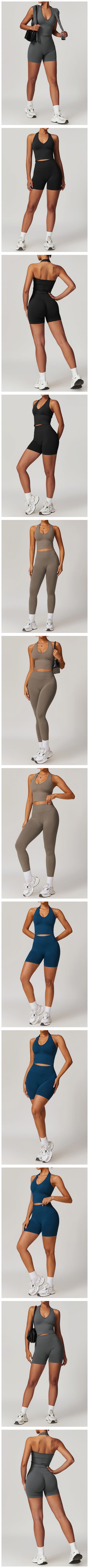 Seamless Athletic Wear Women's Clothes 2 Pieces Yoga Set Workout Sportswear Gym Clothing High Waist Leggings Fitness Sports Suit