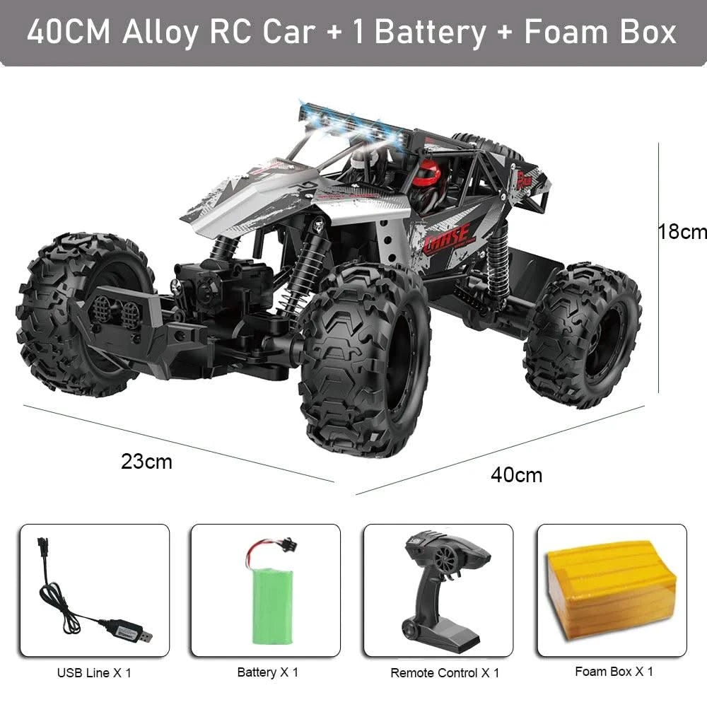 1:10 4WD RC Car With Led Lights Remote Control Cars Buggy Off Road 4x4 Radio Control Alloy Trucks Boys Toys for Chil