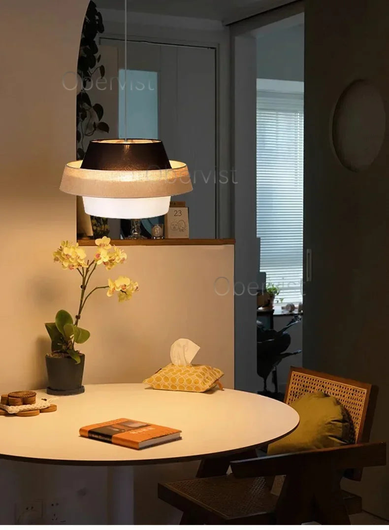 Nordic Fabric Chandelier Lighting Living Dining Bedroom Modern Restaurant E27 Pendant Lights Home Decor Hanging Lamps Fixtures