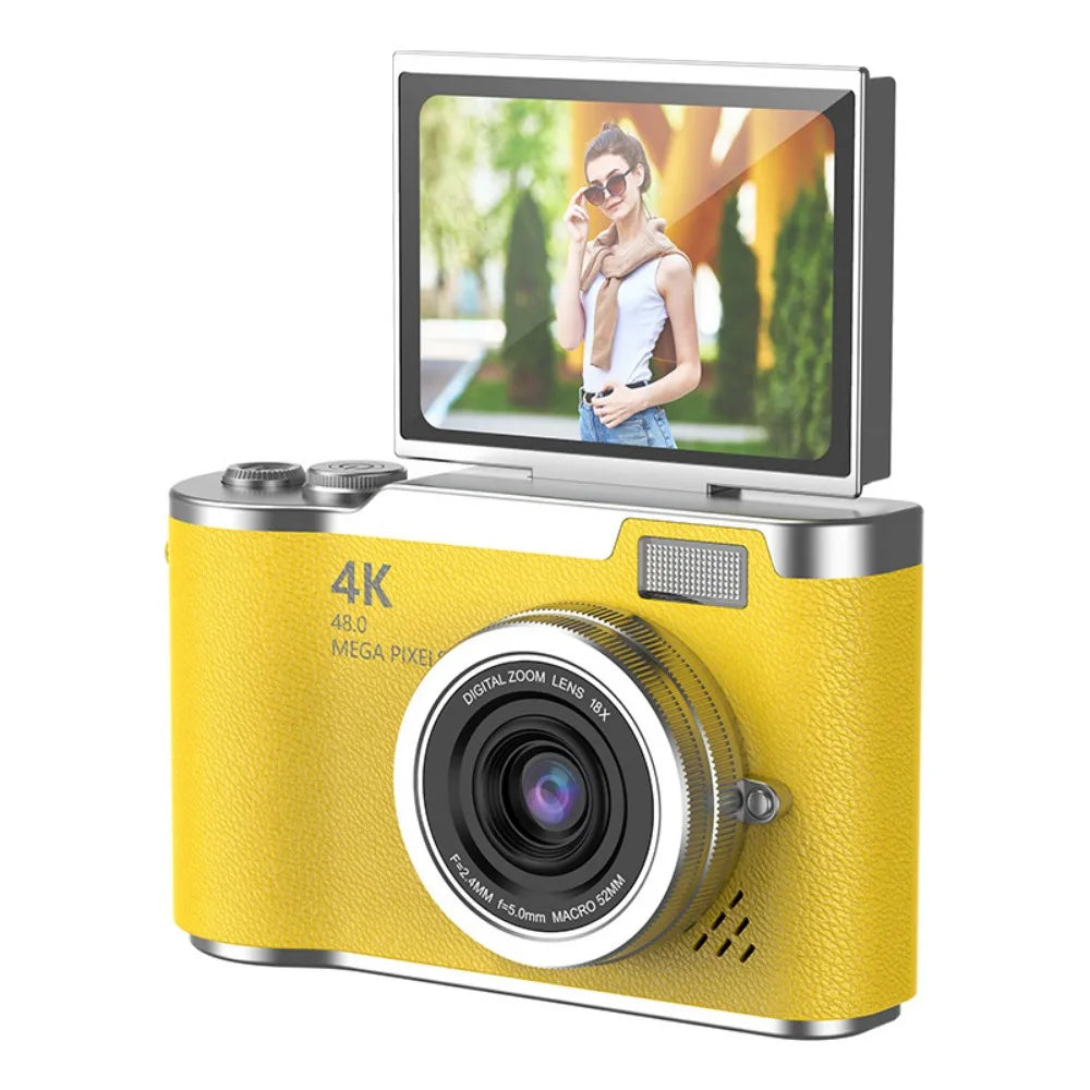High-Definition HD Digital Camera 4K 48MP 8X Digital Zoom Video Camcorder CCD with Hanging Straps Flip Screen