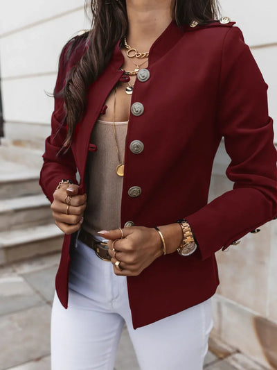 Women's Blazers Long-sleeved Suit Tops Fashion Slim Buttons Casual Sblazer Street Office Coats for Female