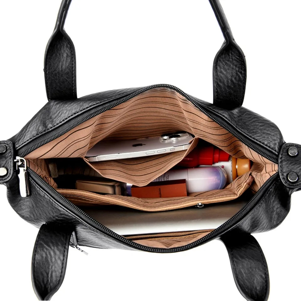 Women's Handbag Trend Designer Female Leather Multi-Pocket Shoulder Bag Luxury Brand Large Capacity Ladies Shopping Bag