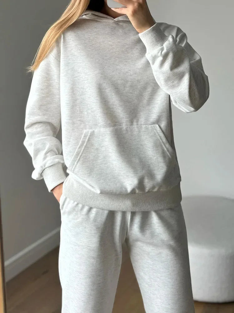 Cotton Sweatpants Sets For Women 2 Pieces Outfit Autumn Loose Hoodies And Pants Sets Sports Suits Women Tracksuits Set Ladies