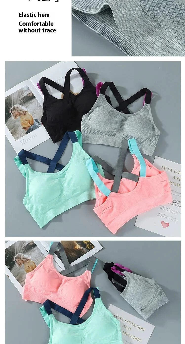Women's Fashion Back Sports Bra Women Running Fitness Shockproof Underwear Moisture Wicking Quick Drying Sports Undershirt