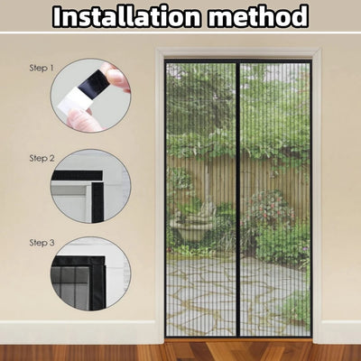 New No Punching Magnetic Screen Door Curtain Anti Mosquito Insect Fly Bug Automatic Closing Household Ventilation Door Curtain