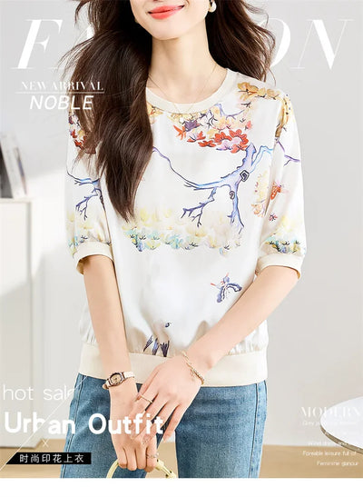 New Spring Summer Casual women T-shirts Fashion printed ladies shirts short Sleeve Tees Tops
